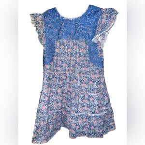 J. Marie  floral dress with ruffles and lace trim Size S